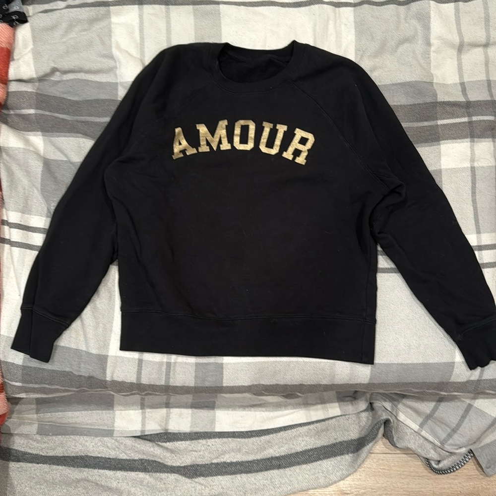 Zadig&Voltaire Upper Amour Foil Crewneck Sweatshirt Size S Black